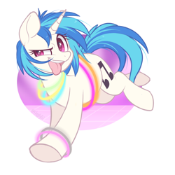 Size: 690x690 | Tagged: safe, artist:higgly-chan, imported from derpibooru, dj pon-3, vinyl scratch, pony, unicorn, female, simple background, solo, tongue out, white background