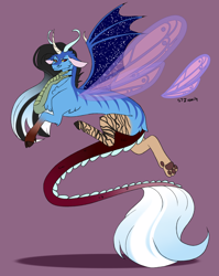 Size: 2550x3200 | Tagged: safe, artist:amcirken, imported from derpibooru, oc, oc only, hybrid, interspecies offspring, offspring, parent:discord, parent:trixie, parents:trixcord, solo