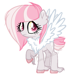 Size: 574x591 | Tagged: safe, artist:ipandacakes, imported from derpibooru, oc, oc only, oc:little dove, hybrid, female, interspecies offspring, offspring, parent:discord, parent:fluttershy, parents:discoshy, simple background, solo, transparent background