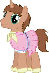 Size: 1516x2263 | Tagged: safe, artist:peternators, imported from derpibooru, oc, oc only, oc:heroic armour, pony, unicorn, camping outfit, clothes, crossdressing, dress, male, shoes, simple background, solo, stallion, transparent background