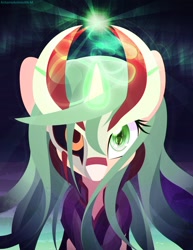 Size: 2500x3235 | Tagged: safe, artist:an-m, imported from derpibooru, oc, oc only, oc:tezla, pony, unicorn, bust, glowing horn, horn, looking at you, portrait, solo