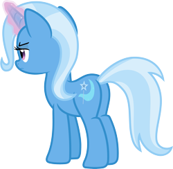 Size: 3077x3000 | Tagged: source needed, safe, artist:jeatz-axl, imported from derpibooru, trixie, pony, unicorn, butt, female, glowing horn, horn, magic, magic aura, mare, plot, rear view, simple background, solo, telekinesis, transparent background, unamused, vector