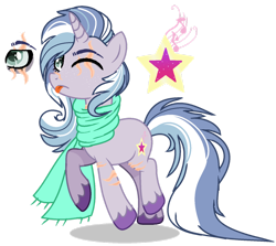 Size: 1280x1143 | Tagged: safe, artist:princess-kitsune-tsu, artist:venomous-cookietwt, imported from derpibooru, oc, oc only, pony, unicorn, base used, clothes, female, magical lesbian spawn, mare, offspring, parent:lyra heartstrings, parent:twilight sparkle, parents:twyra, scar, scarf, simple background, solo, tongue out, transparent background