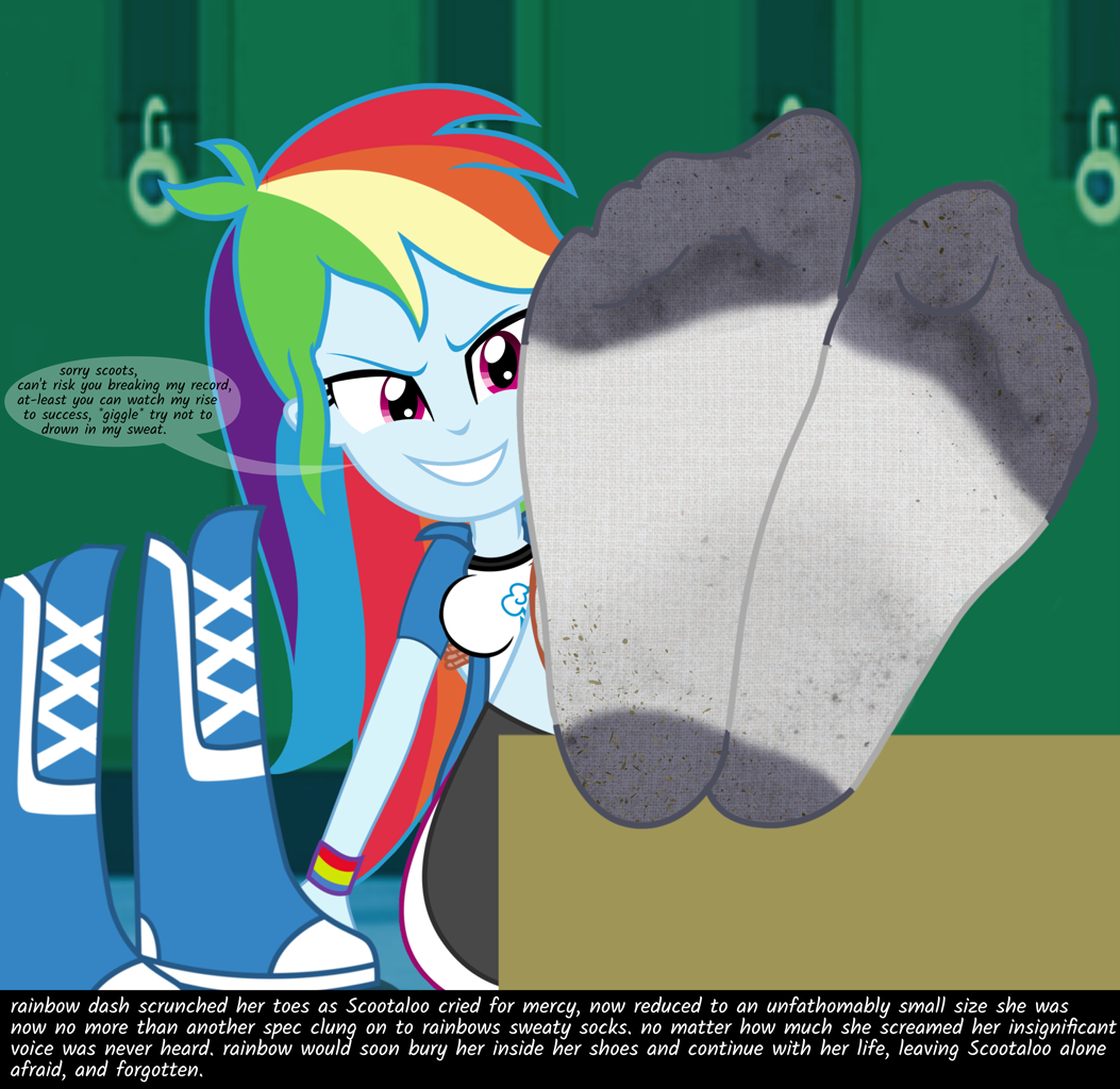 6105745 - semi-grimdark, imported from derpibooru, rainbow dash, equestria  girls, dirty sock, feet, fetish, foot fetish, foot focus, micro - Ponerpics