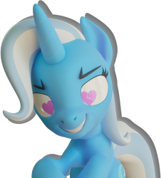 Size: 1986x2196 | Tagged: safe, artist:xppp1n, imported from ponybooru, trixie, 3d, blender, blender cycles, grabbing, heart eyes, simple background, solo, transparent background, wingding eyes