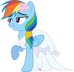 Size: 1045x1024 | Tagged: safe, artist:rainbowlover255, imported from derpibooru, rainbow dash, clothes, dress, rainbow dash always dresses in style, simple background, transparent background, vector, wedding dress