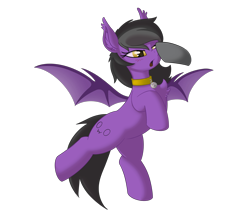 Size: 3774x3232 | Tagged: source needed, safe, artist:allyster-black, imported from derpibooru, oc, oc only, oc:augen, bat pony, pony, bat pony oc, bat wings, blushing, boop, collar, commission, cute, owo, solo, wings