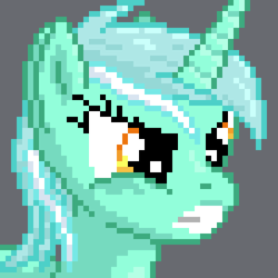 Size: 400x400 | Tagged: dead source, safe, artist:lightspeeed, imported from derpibooru, part of a set, lyra heartstrings, pony, unicorn, angry, bust, gray background, gritted teeth, pixel art, portrait, simple background, solo