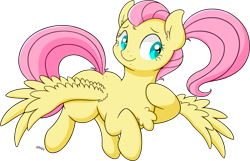 Size: 2084x1343 | Tagged: safe, artist:wownamesarehard, derpibooru exclusive, imported from derpibooru, fluttershy, pony, alternate hairstyle, chest fluff, cute, ponytail, simple background, solo, transparent background