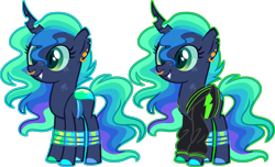 Size: 2282x1388 | Tagged: safe, artist:kurosawakuro, imported from derpibooru, oc, oc only, changepony, hybrid, pony, base used, clothes, female, hoodie, interspecies offspring, magical lesbian spawn, offspring, parent:queen chrysalis, parent:rainbow dash, parents:chrysadash, simple background, solo, transparent background