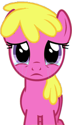 Size: 728x1252 | Tagged: safe, artist:abealy2, imported from derpibooru, cherry berry, earth pony, pony, crying, crying ponies, female, looking at you, mare, simple background, solo, teary eyes, transparent background