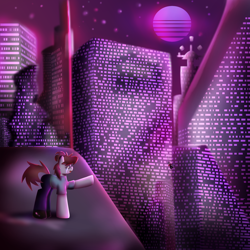 Size: 3000x3000 | Tagged: safe, alternate version, artist:menalia, imported from derpibooru, oc, oc only, oc:velly, earth pony, pony, aesthetics, city, clothes, crying, falling, female, mare, pants, sad, shirt, shoes, stars, suicide, sun, t-shirt