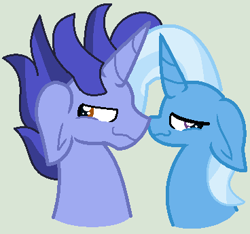 Size: 368x345 | Tagged: safe, artist:jadeharmony, artist:jadethepegasus, imported from derpibooru, hoo'far, trixie, female, male, shipping, straight, trixfar