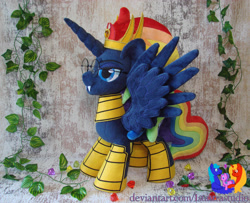 Size: 2842x2304 | Tagged: safe, artist:1stastrastudio, imported from derpibooru, oc, oc only, oc:rainbow horizon, alicorn, pony, fangs, glasses, irl, male, photo, plushie, solo, stallion