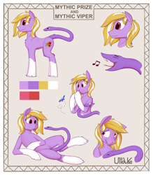 Size: 2100x2400 | Tagged: safe, alternate version, artist:uliovka, imported from derpibooru, oc, oc only, oc:mythic prize, original species, pony, female, mare, reference sheet, simple background