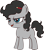 Size: 749x844 | Tagged: safe, anonymous artist, artist:saby, imported from derpibooru, oc, oc only, oc:silver tongue, earth pony, pony, /mlp/ weekly pony collab, curly mane, female, filly, pencil behind ear, simple background, smiling, smirk, solo, standing, transparent background
