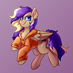 Size: 4000x4000 | Tagged: safe, artist:witchtaunter, imported from derpibooru, oc, oc only, pegasus, pony, clothes, commission, gradient background, hoodie, solo