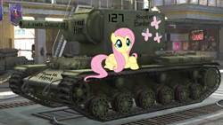 Size: 1920x1080 | Tagged: safe, artist:edy_january, imported from derpibooru, fluttershy, pegasus, pony, background pony strikes again, cutie mark, cyrillic, hate, haters, haters gonna hate, killer, kv-2, meme, op is a duck, russian, solo, soviet, soviet union, stalingrad, war, world of tanks, world of tanks blitz