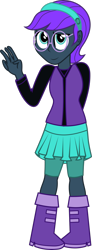 Size: 1482x4043 | Tagged: safe, artist:spokenmind93, imported from derpibooru, oc, oc only, oc:nyx, alicorn, equestria girls, boots, clothes, equestria girls-ified, glasses, hairband, shoes, simple background, skirt, solo, transparent background, vector