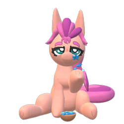 Size: 869x869 | Tagged: safe, artist:nootaz, imported from derpibooru, sunny starscout, earth pony, pony, spoiler:g5, 3d, g5, implied drugs, paint 3d, simple background, sitting, starry eyes, sunny, transparent background, wingding eyes