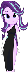 Size: 751x1892 | Tagged: safe, artist:edy_january, edit, imported from derpibooru, vector edit, starlight glimmer, human, equestria girls, adorasexy, black dress, clothes, cute, dress, evening gloves, gloves, hardbass, humanized, long gloves, night party, one shoulder, party, sexy, side slit, simple background, sleeveless, solo, transparent background, vector