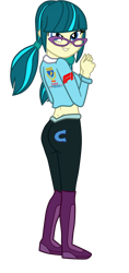 Size: 958x2036 | Tagged: safe, artist:gmaplay, imported from derpibooru, juniper montage, equestria girls, dimples of venus, energy drink, formula 1, junibum montage, midriff, racing suit, red bull, simple background, solo, transparent background