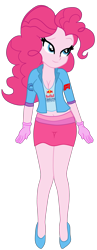 Size: 1168x3015 | Tagged: safe, artist:gmaplay, imported from derpibooru, pinkie pie, equestria girls, clothes, energy drink, formula 1, high heels, racing suit, red bull, shoes, simple background, solo, transparent background