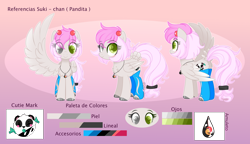 Size: 4116x2365 | Tagged: safe, artist:2pandita, imported from derpibooru, oc, oc only, oc:pandita, pegasus, pony, clothes, female, mare, reference sheet, socks, solo