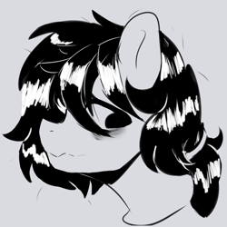 Size: 3000x3000 | Tagged: safe, artist:viktiipunk, imported from derpibooru, oc, oc only, oc:floor bored, pony, bust, female, mare, monochrome, portrait, solo