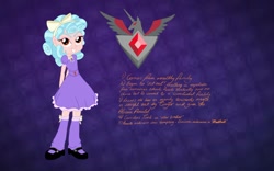 Size: 2048x1281 | Tagged: safe, artist:drsquee, imported from derpibooru, cozy glow, equestria girls, alicorn amulet, clothes, dress, equestria girls-ified, solo