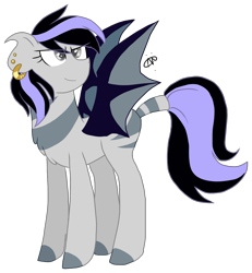 Size: 1515x1642 | Tagged: safe, artist:gallantserver, imported from derpibooru, oc, oc only, oc:starry knight, bat pony, pony, female, mare, offspring, parent:night guard, parent:zecora, parents:guardcora, simple background, solo, transparent background