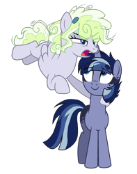 Size: 1500x1900 | Tagged: safe, artist:gallantserver, imported from derpibooru, oc, oc only, oc:artemis, oc:artemis (gallantserver), oc:key lime, pegasus, pony, female, magical lesbian spawn, mare, offspring, parent:cheese sandwich, parent:derpy hooves, parent:princess luna, parent:twilight sparkle, parents:twiluna, simple background, transparent background