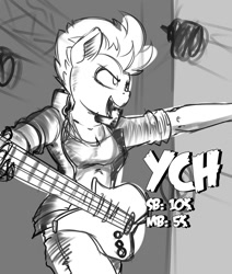 Size: 914x1080 | Tagged: safe, artist:felixf, imported from derpibooru, oc, anthro, anthro oc, commission, gitar, guitar, music, musical instrument, rock, rock (music), rock concert, ych sketch, your character here