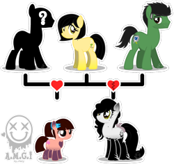 Size: 1058x1000 | Tagged: safe, artist:amgiwolf, imported from derpibooru, oc, oc only, oc:amgi, oc:florida, earth pony, pony, coat markings, earth pony oc, eyelashes, family tree, female, filly, heart, heartbreak, hoof fluff, male, mare, silhouette, simple background, smiling, socks (coat marking), socks (coat markings), stallion, transparent background