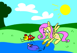 Size: 1280x875 | Tagged: safe, artist:msponies, imported from derpibooru, fluttershy, crossover, peep and the big wide world