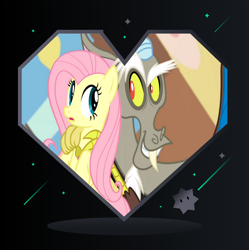 Size: 1280x1284 | Tagged: safe, artist:3d4d, edit, edited screencap, imported from derpibooru, screencap, discord, fluttershy, keep calm and flutter on, discoshy, female, male, shipping, straight, valentine's day card