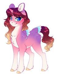 Size: 1645x2202 | Tagged: safe, artist:silkensaddle, imported from derpibooru, oc, oc only, oc:maenad star, pony, unicorn, blue eyes, butt fluff, chest fluff, coat markings, colored pupils, constellation freckles, ear fluff, eyeshadow, facial markings, female, fluffy, freckles, hoof fluff, horn, leg fluff, looking at you, makeup, mare, pale belly, ponysona, shoulder feathers, simple background, small wings, smiling, smiling at you, socks (coat markings), solo, tail feathers, transparent background, unshorn fetlocks, wings