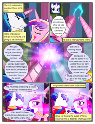 Size: 612x792 | Tagged: safe, artist:newbiespud, edit, edited screencap, imported from derpibooru, screencap, princess cadance, rarity, shining armor, alicorn, pony, unicorn, comic:friendship is dragons, a canterlot wedding, season 2, clothes, comic, dialogue, duo, eyes closed, female, glowing horn, gritted teeth, horn, jewelry, magic, magic aura, male, mare, open mouth, peytral, screencap comic, shiningcadance, shipping, stallion, straight, teeth, tiara, wings, worried