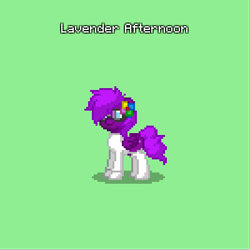 Size: 400x400 | Tagged: safe, imported from derpibooru, oc, oc only, oc:lavender afternoon, pegasus, pony, pony town, clothes, green background, oc solo, pegasus oc, pixel art, simple background, solo, wings