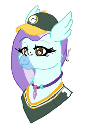 Size: 437x646 | Tagged: safe, artist:pandorasia, imported from derpibooru, oc, oc only, oc:ocean breeze, oc:ocean breeze (savygriffs), classical hippogriff, hippogriff, american football, baseball cap, beak, birb, bust, cap, clothes, freckles, green bay packers, hat, heart eyes, hippogriff oc, jersey, jewelry, necklace, nfl, portrait, simple background, smiling, solo, sports, white background, wingding eyes