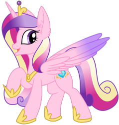 Size: 1983x2076 | Tagged: safe, artist:byteslice, artist:litrojia, imported from derpibooru, princess cadance, alicorn, pony, .svg available, collaboration, crown, ear fluff, female, jewelry, looking back, mare, raised hoof, regalia, simple background, solo, spread wings, standing, svg, transparent background, vector, wings