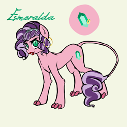Size: 2449x2449 | Tagged: safe, artist:squeezemelittle, imported from derpibooru, oc, oc only, oc:esmeralda, dracony, dragon, hybrid, pony, claws, female, magical lesbian spawn, mare, offspring, offspring's offspring, parent:oc:crystal clarity, parent:oc:jamboree sandwich, parents:oc x oc, slit eyes, slit pupils, solo