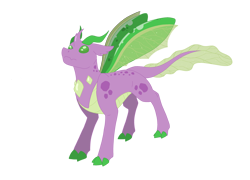 Size: 3064x2200 | Tagged: safe, artist:xtaibufox, imported from derpibooru, oc, oc:petiole, hybrid, dragonling, interspecies offspring, magical gay spawn, offspring, parent:spike, parent:thorax, parents:thoraxspike, simple background, solo, transparent background