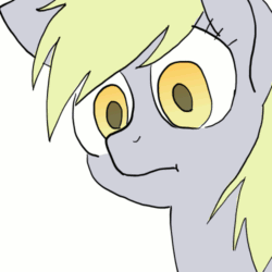 Size: 500x500 | Tagged: safe, artist:bikkisu, edit, imported from derpibooru, derpy hooves, pegasus, pony, animated, disturbing, exhale, female, food, frame by frame, gif, mare, muffin, not salmon, open mouth, reversed, simple background, solo, wat, white background