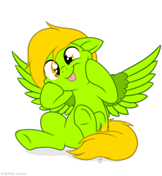 Size: 3815x4152 | Tagged: safe, artist:108-zeroforce, artist:starshade, artist:zakry farkos, artist:zfarkos, imported from derpibooru, oc, oc only, oc:lemon green, pegasus, base used, commission, cutie mark, female, food, green, lemon, lemon green, mane, mare, simple background, tongue out, transparent background, ych result, your character here