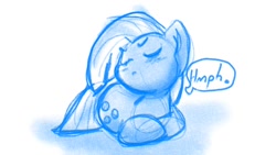 Size: 924x522 | Tagged: safe, artist:zutcha, imported from derpibooru, marble pie, earth pony, pony, angry, blushing, cute, eyes closed, madorable, marblebetes, out of character, ponyloaf, pouting, sketch, solo, tsundere