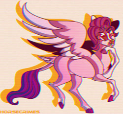 Size: 1280x1192 | Tagged: safe, artist:horsecrimes, imported from derpibooru, pipp petals, pegasus, pony, female, g5, heart eyes, hooves, one eye closed, pipp, red eyes, red-eyed pipp, solo, tongue out, wingding eyes, wink, wrong eye color