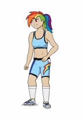 Size: 2000x3000 | Tagged: safe, artist:harleneap, imported from derpibooru, rainbow dash, human, humanized, solo