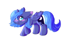 Size: 1280x768 | Tagged: safe, artist:disphyxia, artist:yourpennypal, imported from derpibooru, princess luna, alicorn, pony, cheek fluff, ear fluff, female, filly, floppy ears, simple background, solo, transparent background, woona, younger