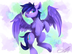 Size: 1024x768 | Tagged: safe, artist:sketchiix3, imported from derpibooru, oc, oc only, oc:void, pegasus, pony, chest fluff, hooves, solo, tongue out